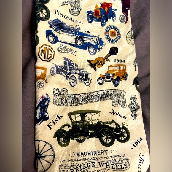MUSEUM ARTIFACTS Other - Antique Vintage Cars Automobiles Museum Artifacts Tie Fiat  Pierce Arrow Fisk